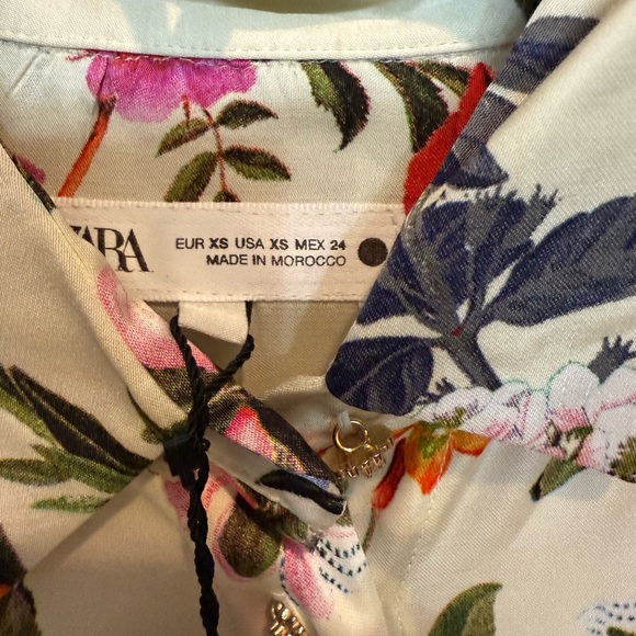 Zara Floral Button-Up Shirt - Picture 3 of 9